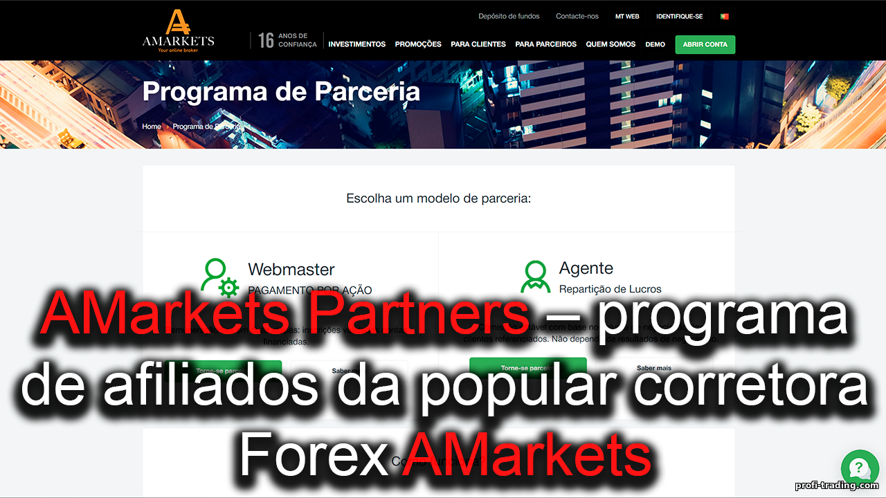 Markets Partners é um programa de afiliados da popular corretora Forex AMarkets
