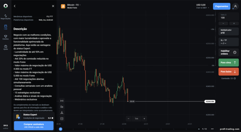 status de especialista em negociação no Market OlympTrade