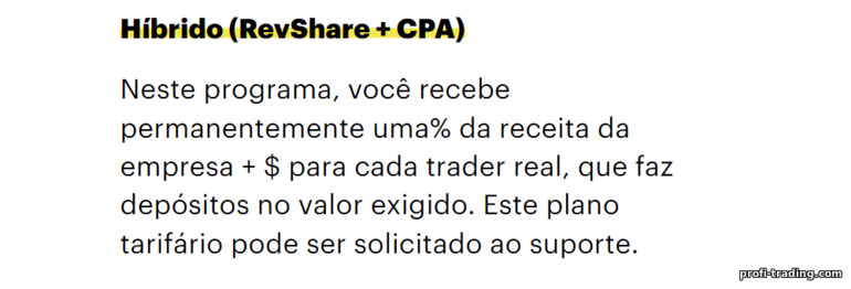 CPA + Revenue Share no programa de parceria Clever Aff