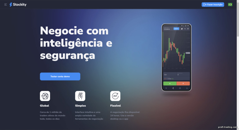 Site oficial do corretor de Stockity