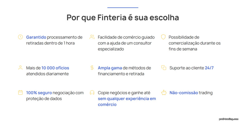 vantagens da corretora de opções binárias Finteria