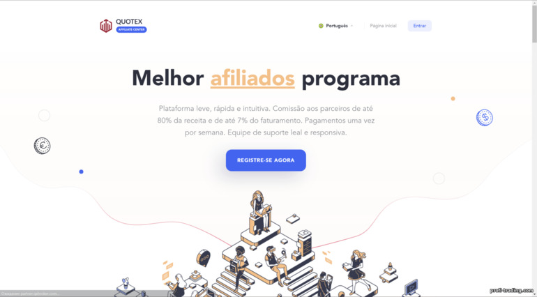 Site oficial do programa de afiliados Quotex