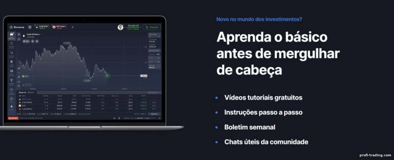 Materiais educacionais para traders iniciantes na corretora Exnova