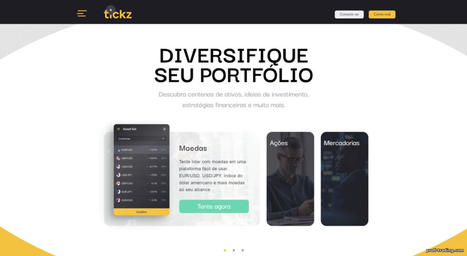 uma grande seleção de ativos para negociação na corretora Tickz uma grande seleção de ativos para negociação na corretora Tickz