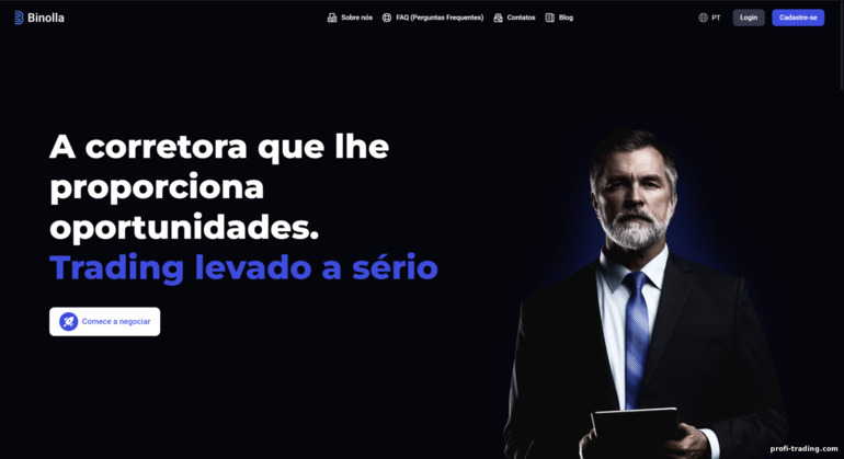 site oficial da corretora Binolla