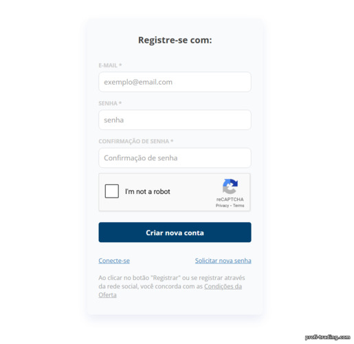 World Forex: formulário de cadastro World Forex: formulário de cadastro