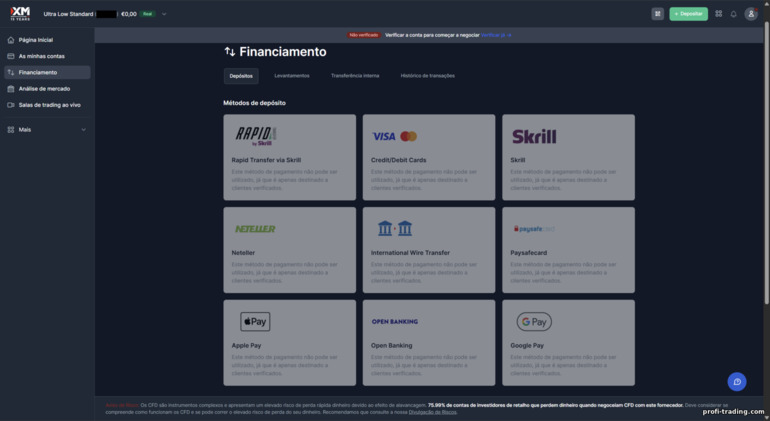 Métodos de depósito na conta XM Métodos de depósito na conta XM