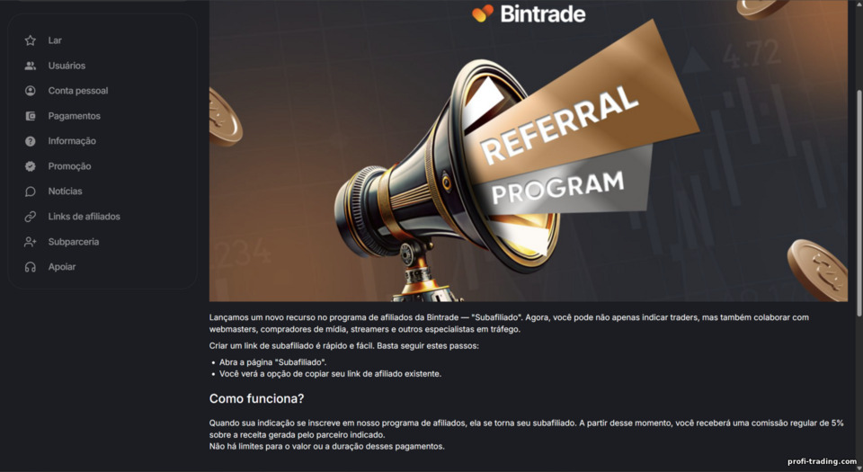 Afiliados BinTrade: termos de subafiliados Afiliados BinTrade: termos de subafiliados