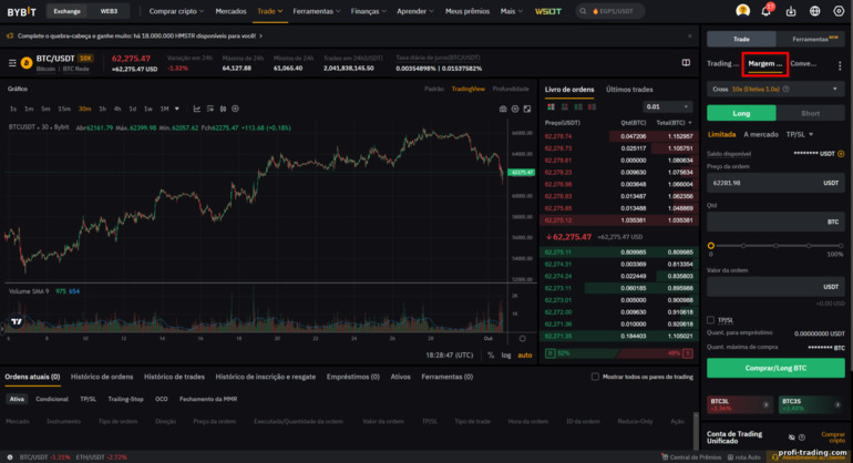 Negociação com Margem no ByBit