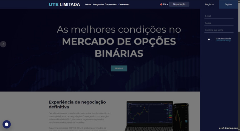 Registro de conta na ute.limited Registro de conta na ute.limited