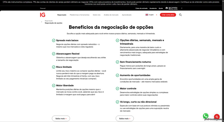 IG Markets: negociação de opções IG Markets: negociação de opções