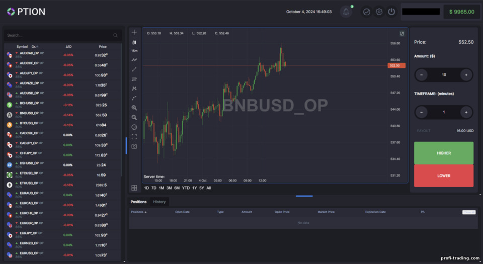 Plataforma de Negociação do GC Option