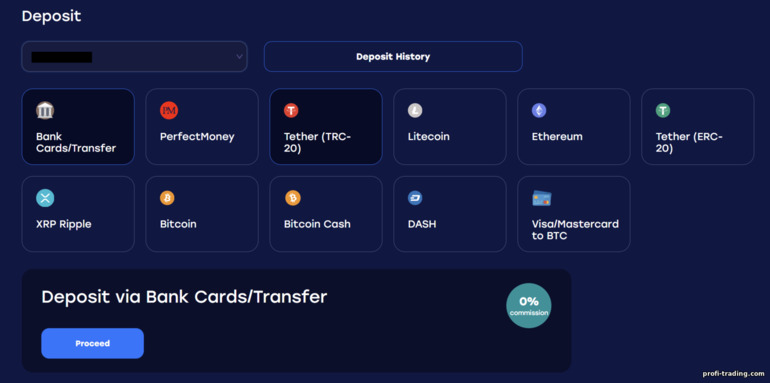 Métodos de Depósito no Crystal Ball Markets