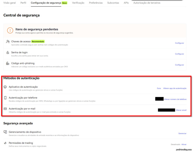 Segurança Adicional para Contas OKX