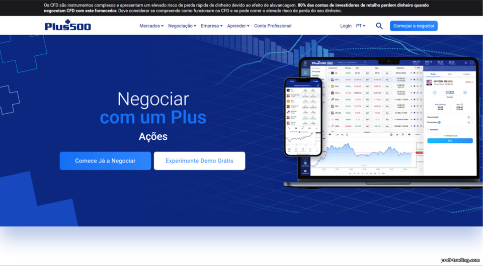 Plus500: site oficial