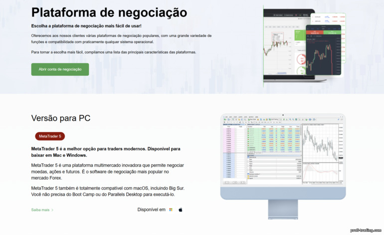 Plataformas de negociação da Instaforex