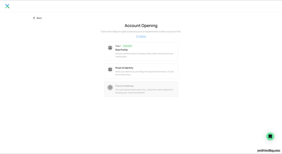 Verificação de conta da IUX