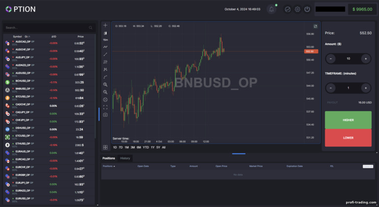 Plataforma de Negociação do GC Option