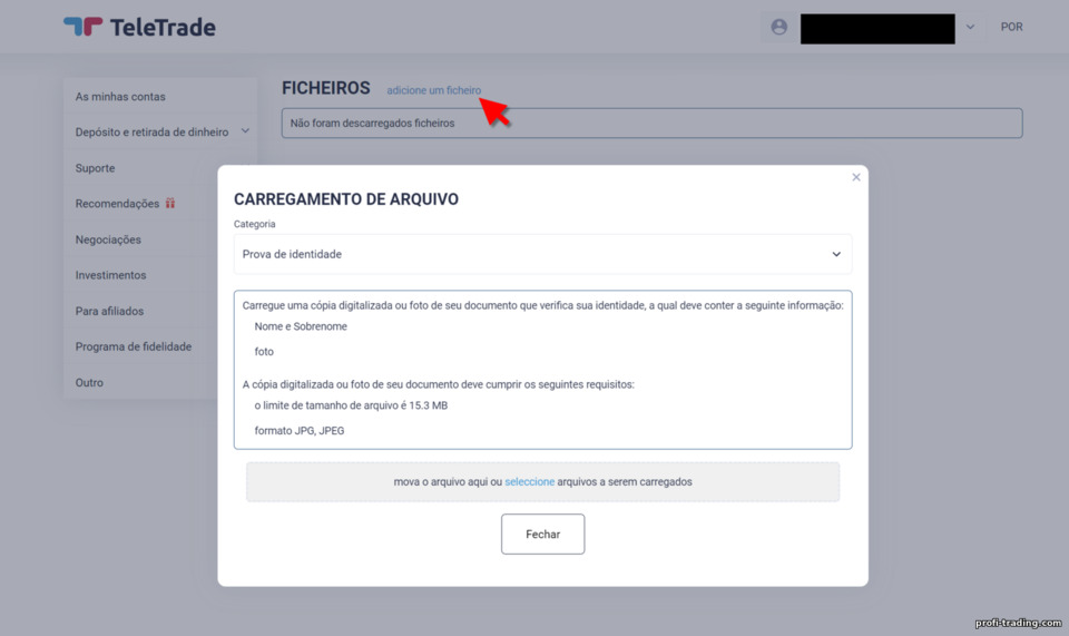 Verificação de Conta no Corretor TeleTrade Verificação de Conta no Corretor TeleTrade