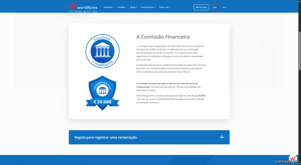 World Forex: regulação da corretora