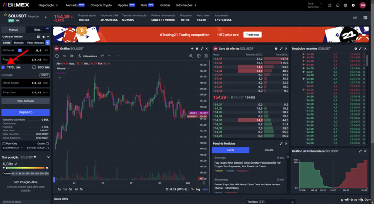 Stop Loss e Take Profit no BitMex